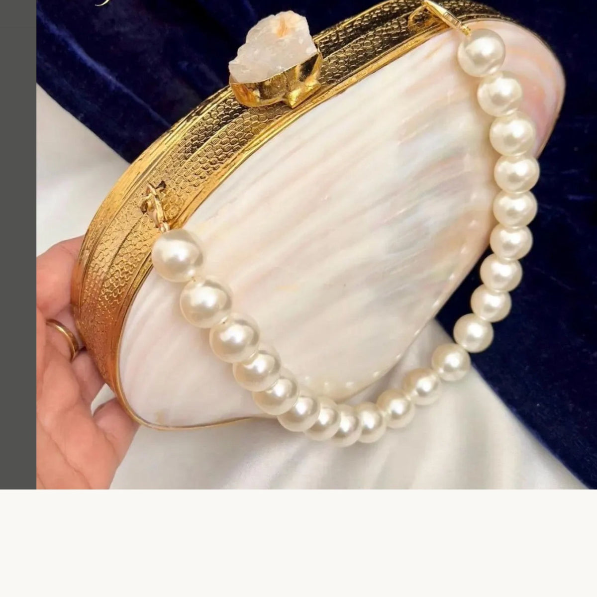 Natural Shell Minaudière Clutch — view 5