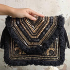 Black & Bronze Embroidered Sling Clutch — view 3