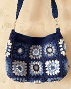 Blue Floral Granny Crochet Crossbody Bag — view 2