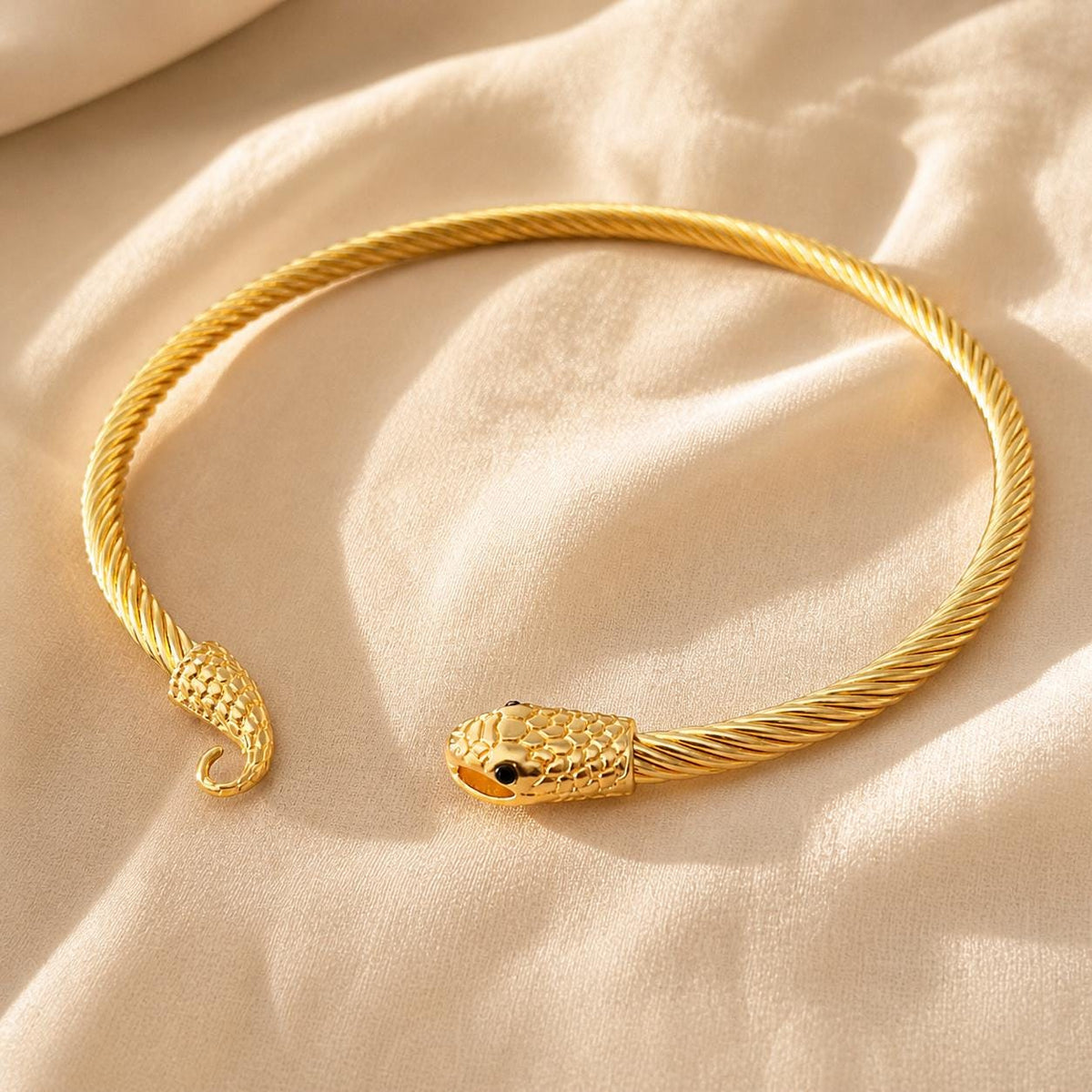 Gold Snake Coil Choker Necklace — view 2