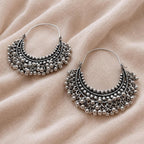 Tribal Crescent Hoop Earrings — view 3