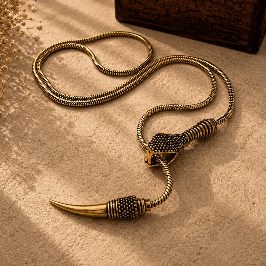 Gold Serpent Lasso Necklace — view 3
