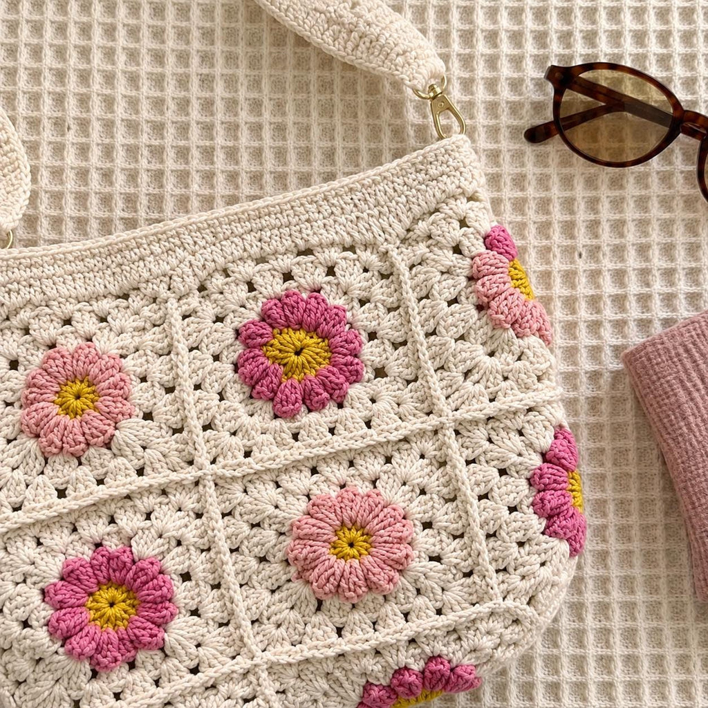 Floral Granny Crochet Crossbody Bag — view 3
