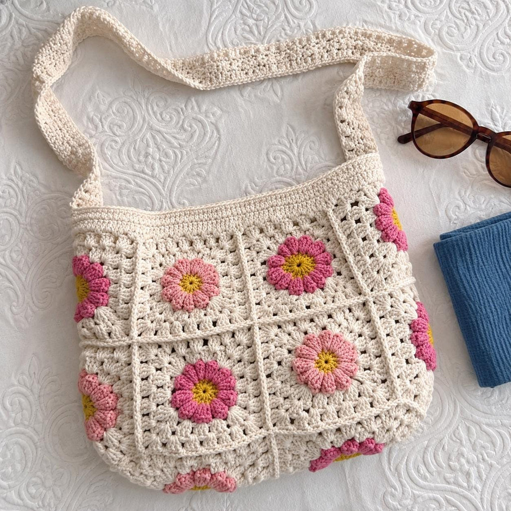 Floral Granny Crochet Crossbody Bag — view 1