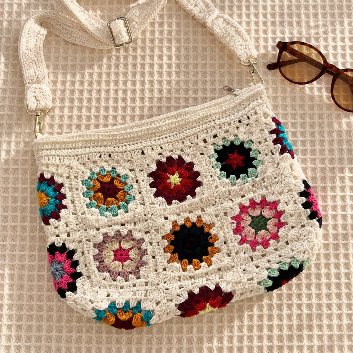 Colourful Granny Square Shoulder Bag — view 2