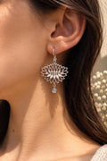 Gold Lotus Drop Earrings — view 1