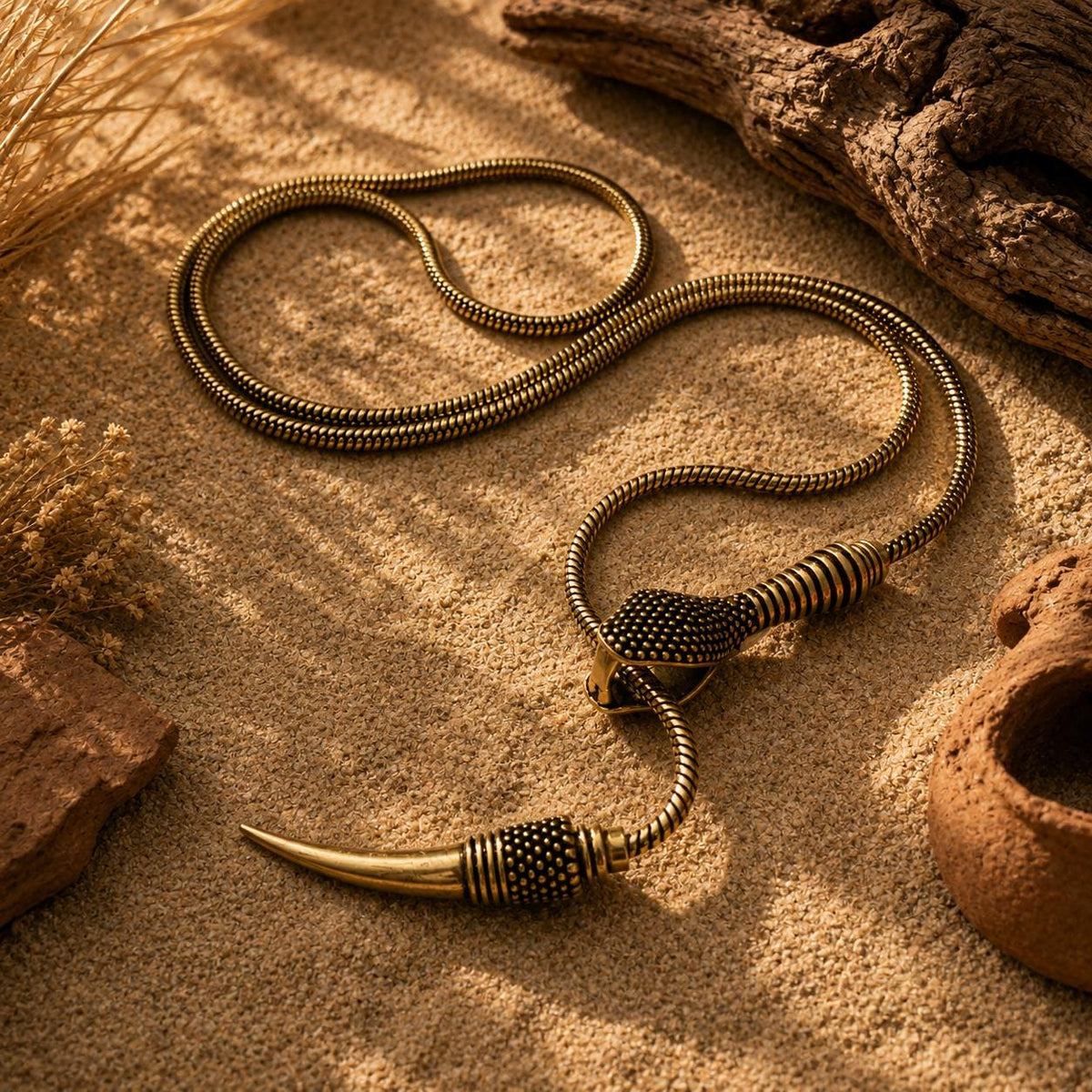 Gold Serpent Lasso Necklace — view 2