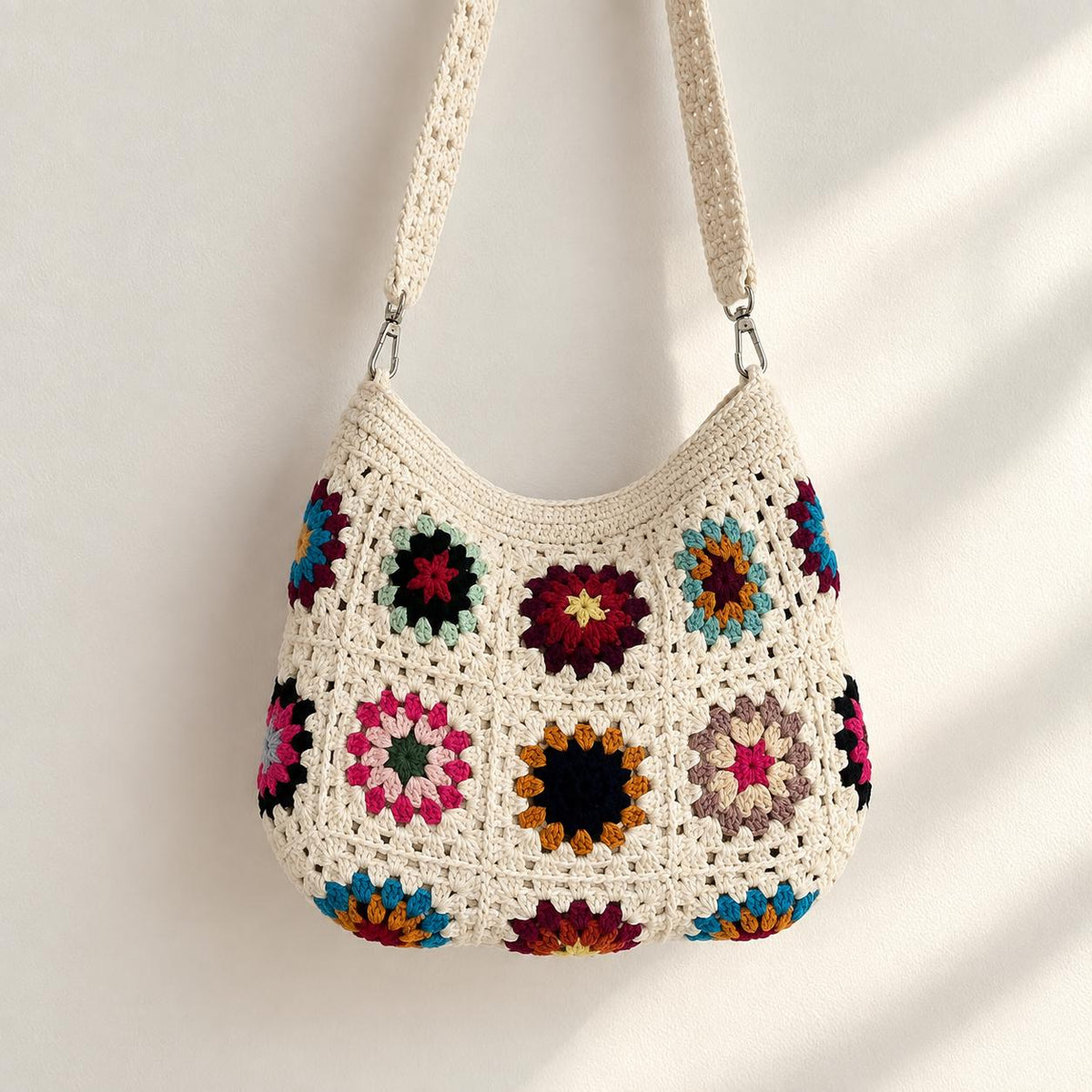 Colourful Granny Square Shoulder Bag — view 3