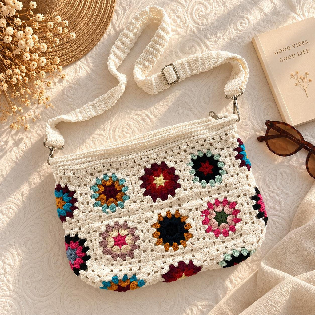 Colourful Granny Square Shoulder Bag — view 1
